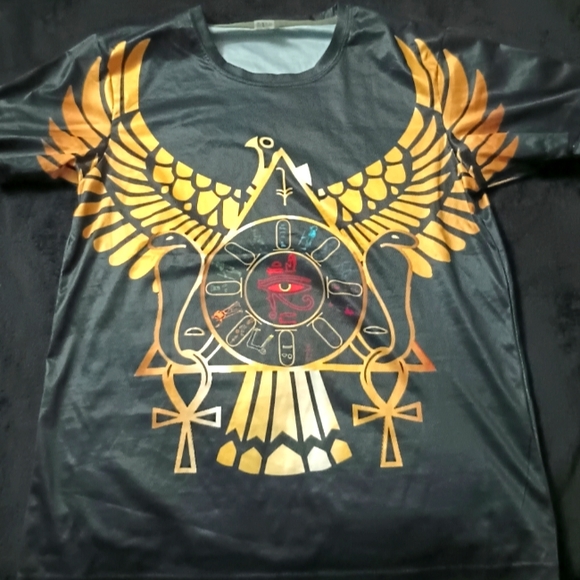 Men's Polyester Short Sleeve Shirt Size Large - Picture 1 of 2